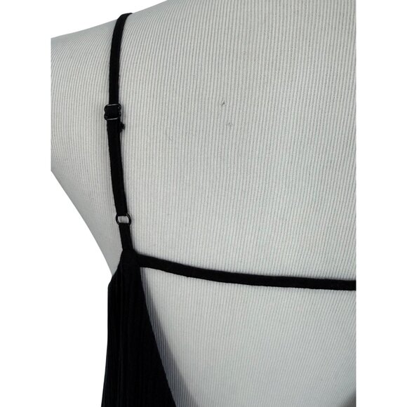 Tobi Black Lace Crochet Trim Gauzy Plunging Strappy Back Casual Boho Maxi Dress - Picture 12 of 16